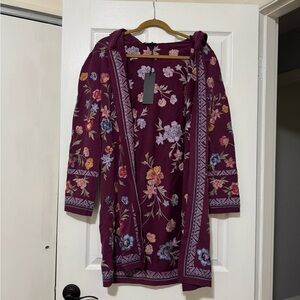 NWT Driftwood Shelly Embroidered Kimono Size Small